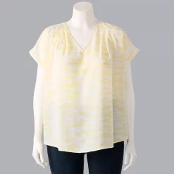 Plus Size Simply Vera Vera Wang Dolman Popover Top