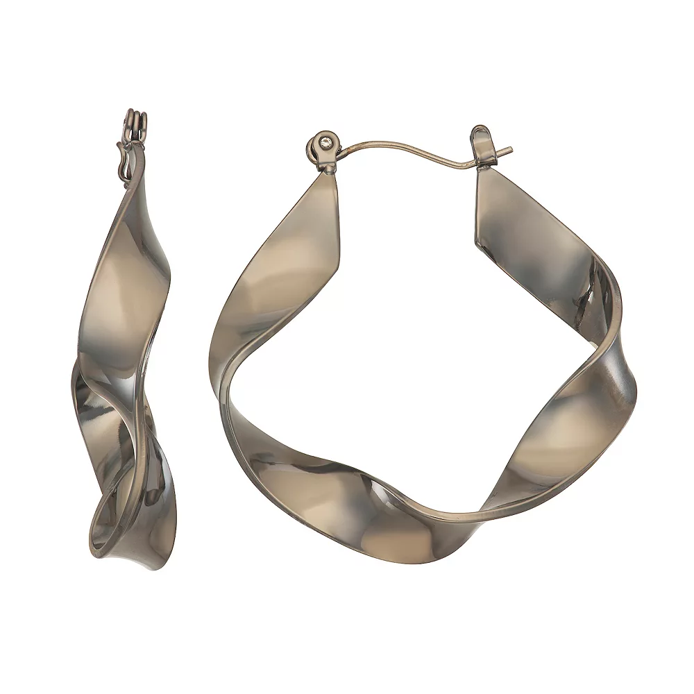 Simply Vera Vera Wang Silver Tone Interweaved Hoop Earrings 3 Simply Vera Vera Wang Silver Tone Interweaved Hoop Earrings