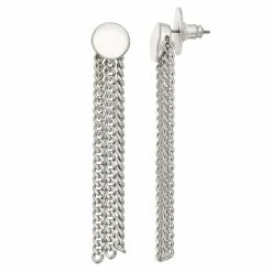 Simply Vera Vera Wang Silver Tone Linear Chain Earrings