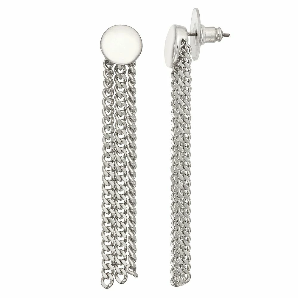 Simply Vera Vera Wang Silver Tone Linear Chain Earrings 3 Simply Vera Vera Wang Silver Tone Linear Chain Earrings