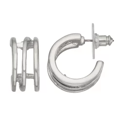 Simply Vera Vera Wang Black Three Row C-Hoop Earrings