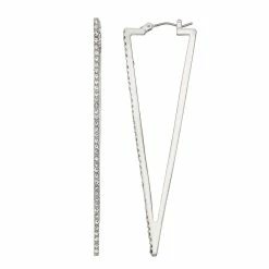 Simply Vera Vera Wang Silver Tone Triangle Click-It Earrings