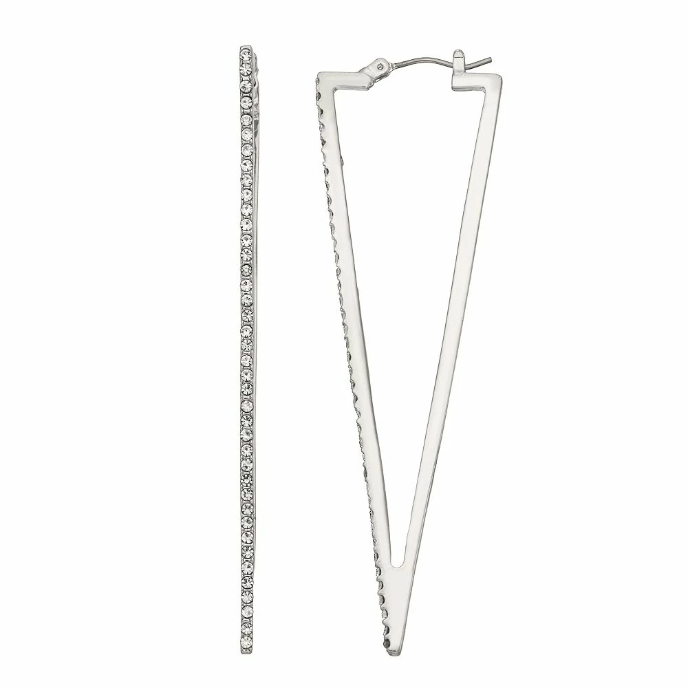 Simply Vera Vera Wang Silver Tone Triangle Click-It Earrings 3 Simply Vera Vera Wang Silver Tone Triangle Click-It Earrings