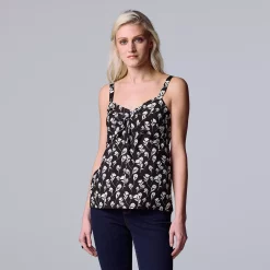 Women's Simply Vera Vera Wang Twist-Front Tank -Simply Vera Vera Wang Shop 6120509 Mini Shadow Stems A