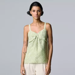 Women's Simply Vera Vera Wang Twist-Front Tank -Simply Vera Vera Wang Shop 6120509 Speckle Wave C