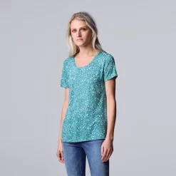 Women's Simply Vera Vera Wang Print Relaxed Fit Tee -Simply Vera Vera Wang Shop 6171592 Pebble Leo A